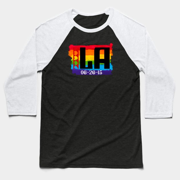Louisiana Gay Marriage Baseball T-Shirt by Blood Moon Design